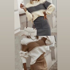 ‼️Stylish Women's Colorblock knit set (two) ‼️